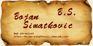 Bojan Simatković vizit kartica